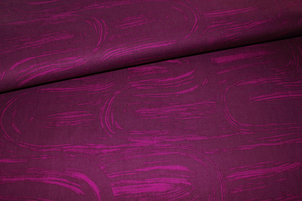 Designerbaumwollstoff Brushy aubergine  (10 cm)
